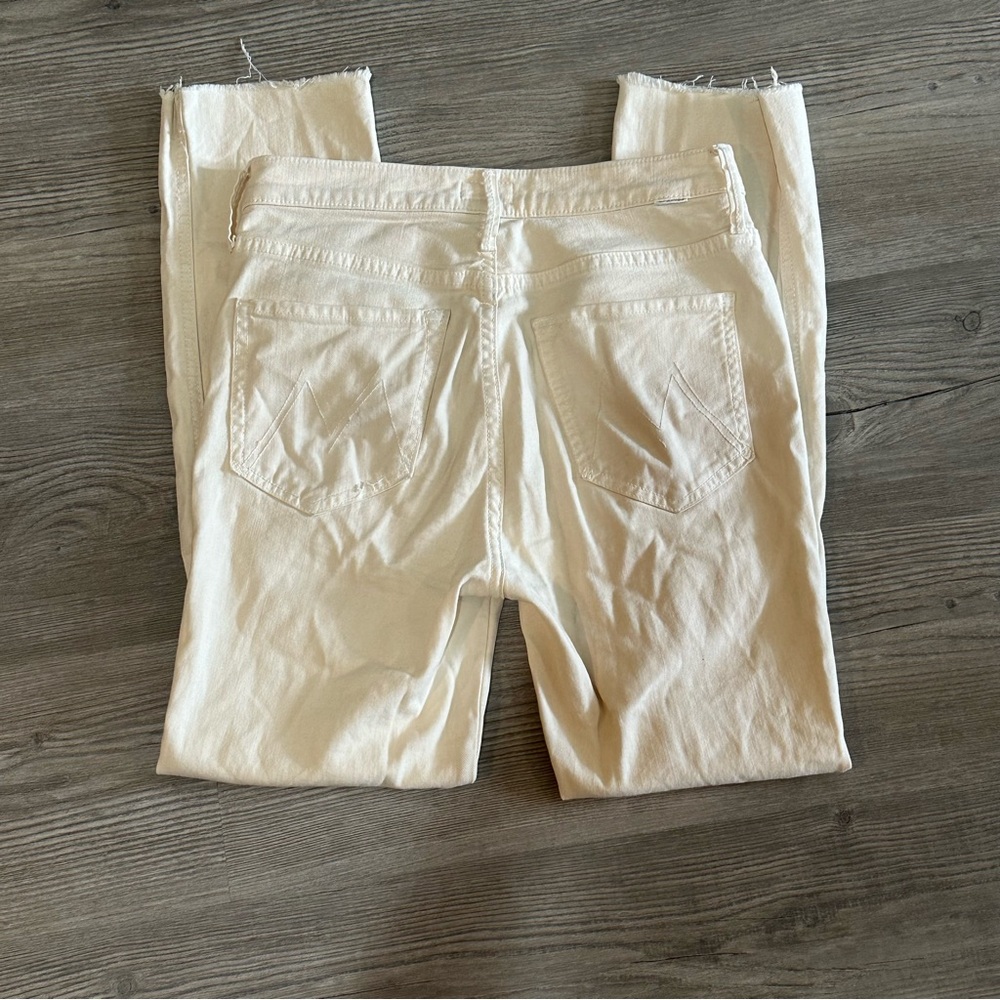 MOTHER High Waisted Rascal Ankle Fray Chalk It Up 27 - Picture 7 of 8